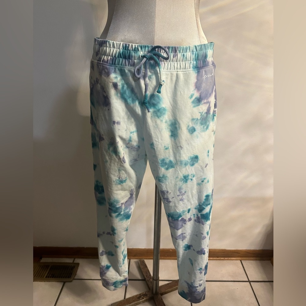 NWOT PINK Victoria's Secret Teal & Lavender Tie-Dye Joggers